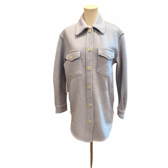 Aritzia | Wilfred Free | Merino Wool Shacket | Light Blue/Grey | Size XS | NWT ✨ - Picture 2 of 15